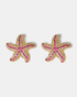 Pink zircon starfish stud earrings