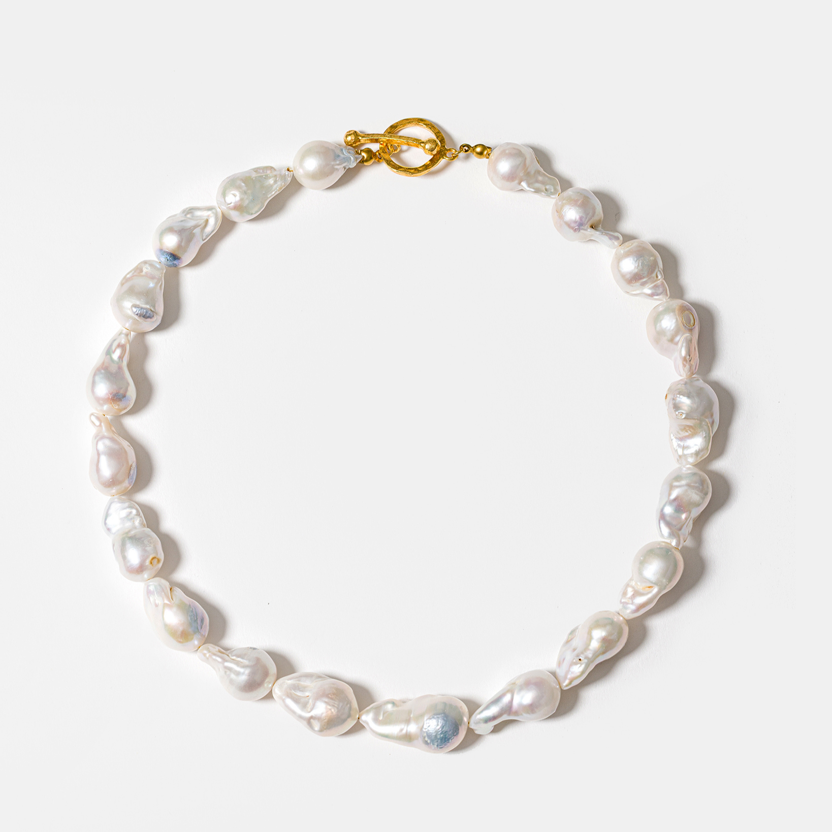 Positano Necklace with White Baroque Pearls