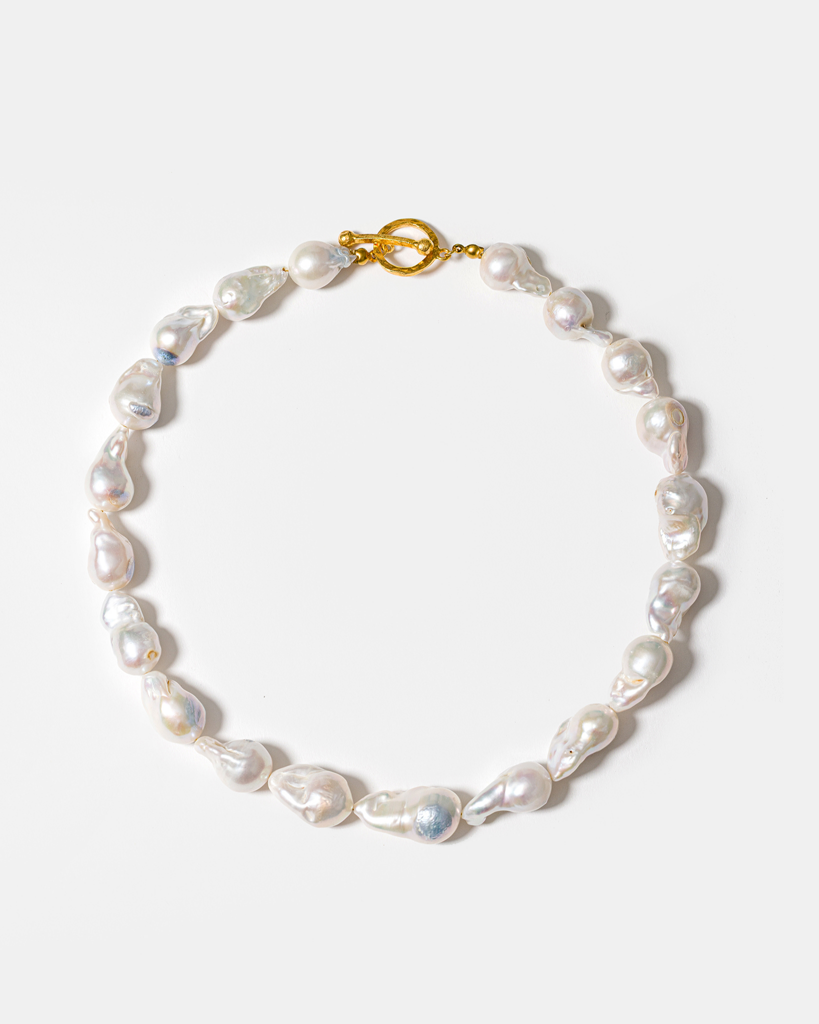 Positano Necklace with White Baroque Pearls