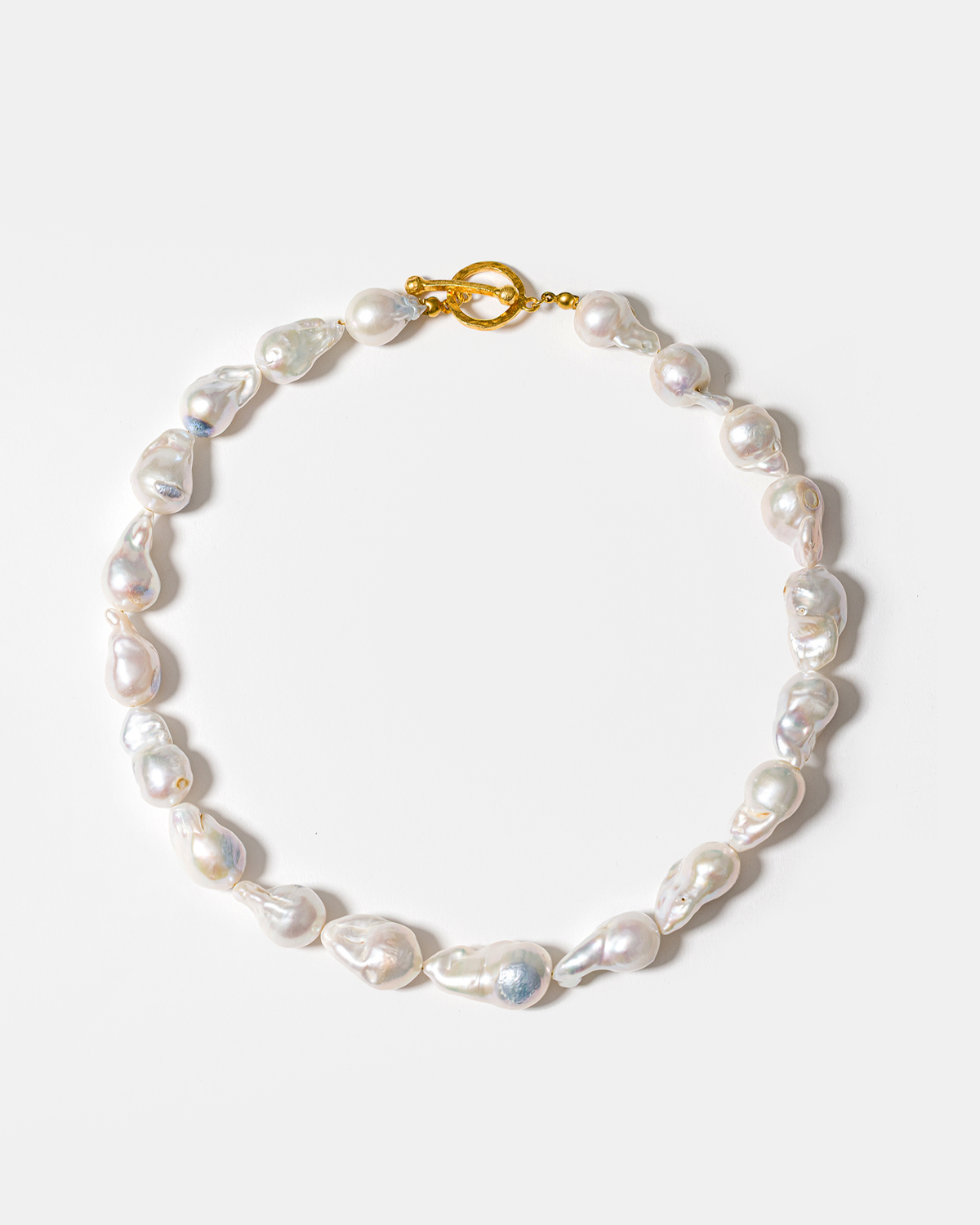 Positano Necklace with White Baroque Pearls