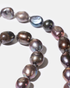 Black pearl necklace close-up detail