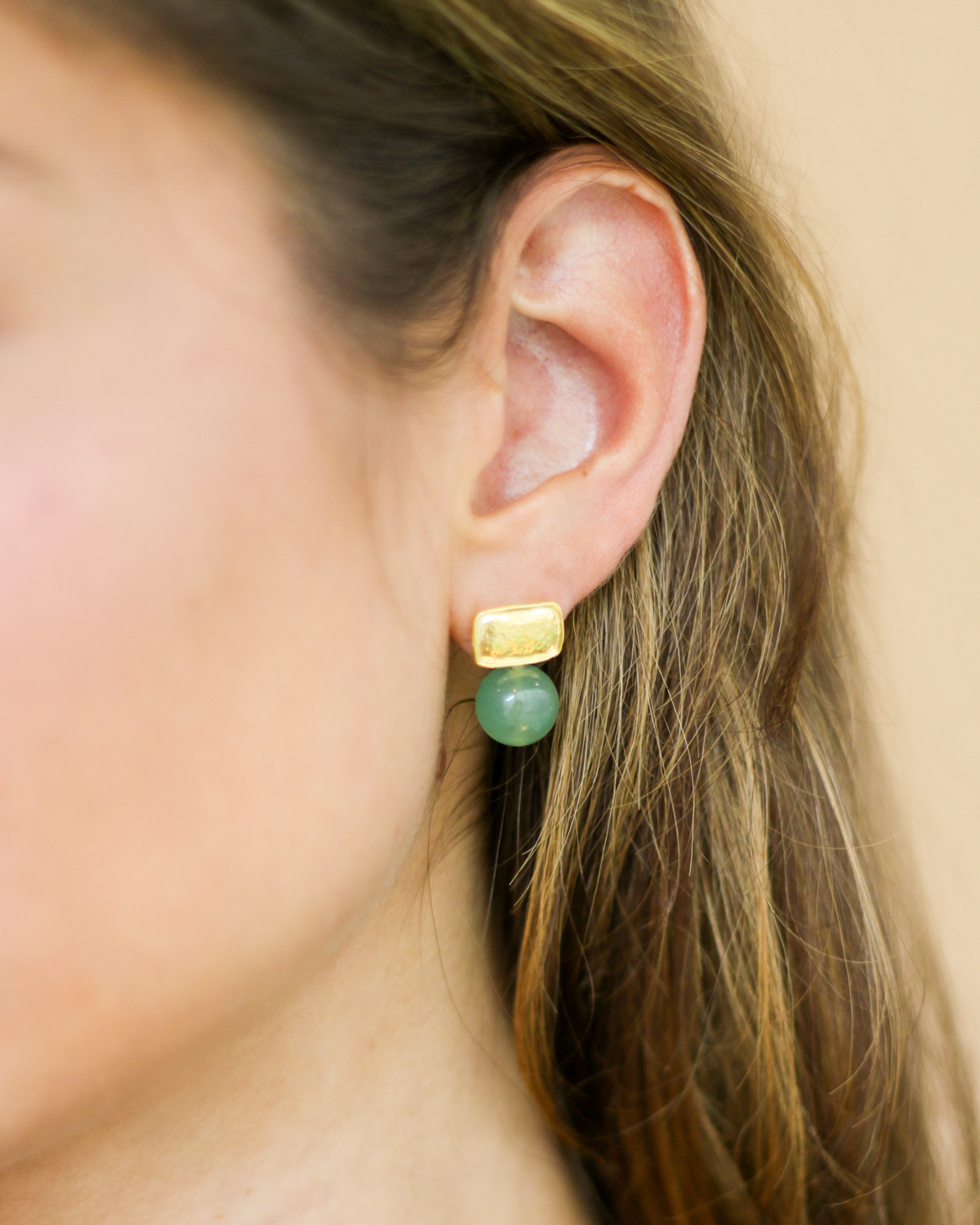 Minimal gemstone earrings styling
