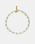 Green freshwater pearl necklace with glass beads