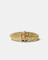 Gold pavé stardust ring with multicolor gemstones