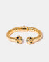 Gold-plated zircon bangle bracelet with sculptural open design
