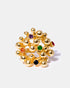 Gold gemstone bouquet ring with multicolor stones
