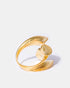 Gold sculptural wrap ring angled profile