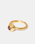 Side view of gold amethyst gemstone ring