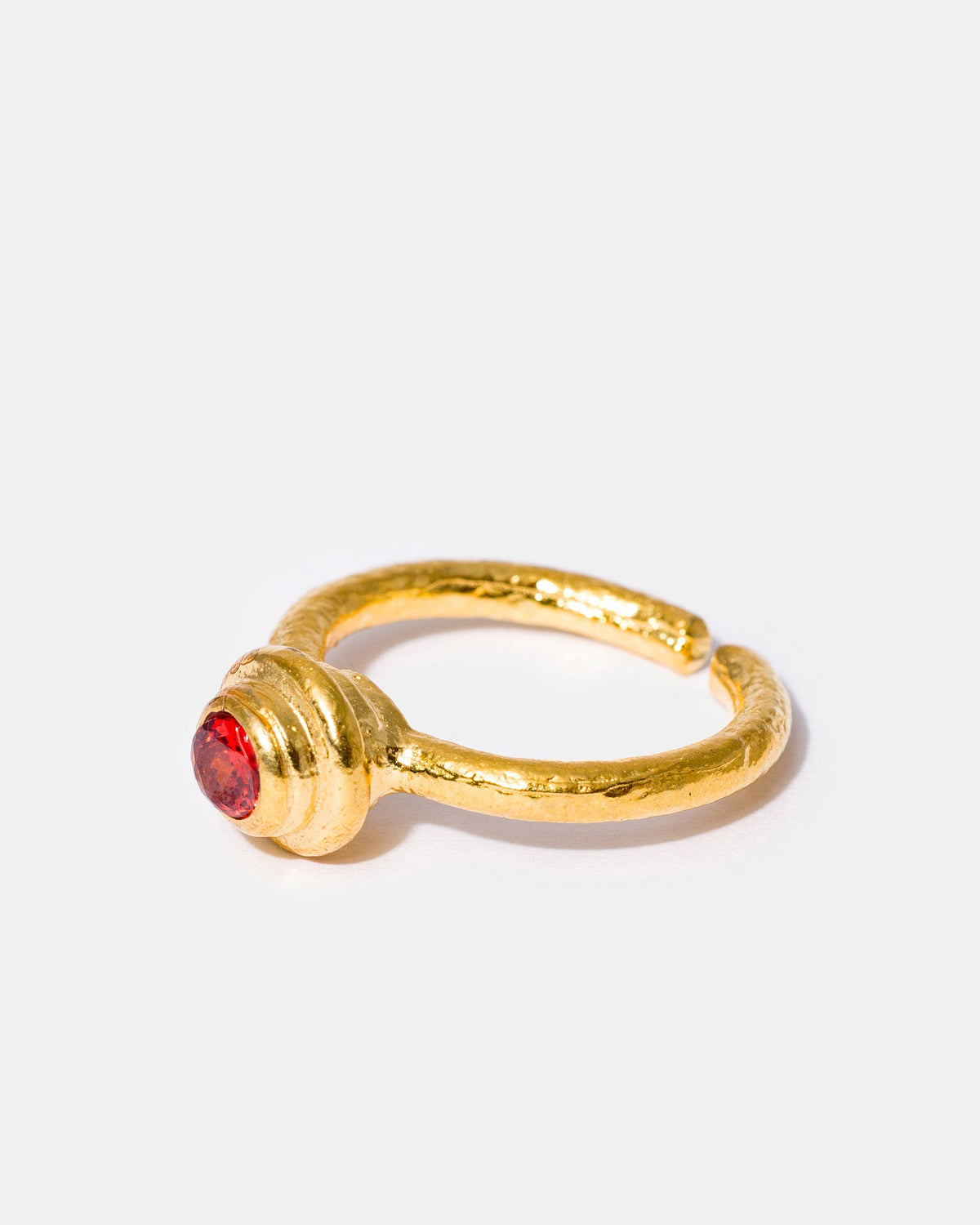 Side profile of amber gemstone ring
