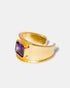 Side profile of purple amethyst gemstone signet ring