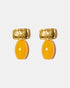 Yellow agate drop earrings flatlay