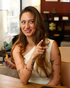 Model wearing Selene gold cuff bracelet