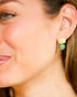Elegant green stone earrings side profile