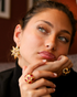 Portrait styling with gold blush statement ring