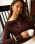 Citrine glow pendant necklace styled on model