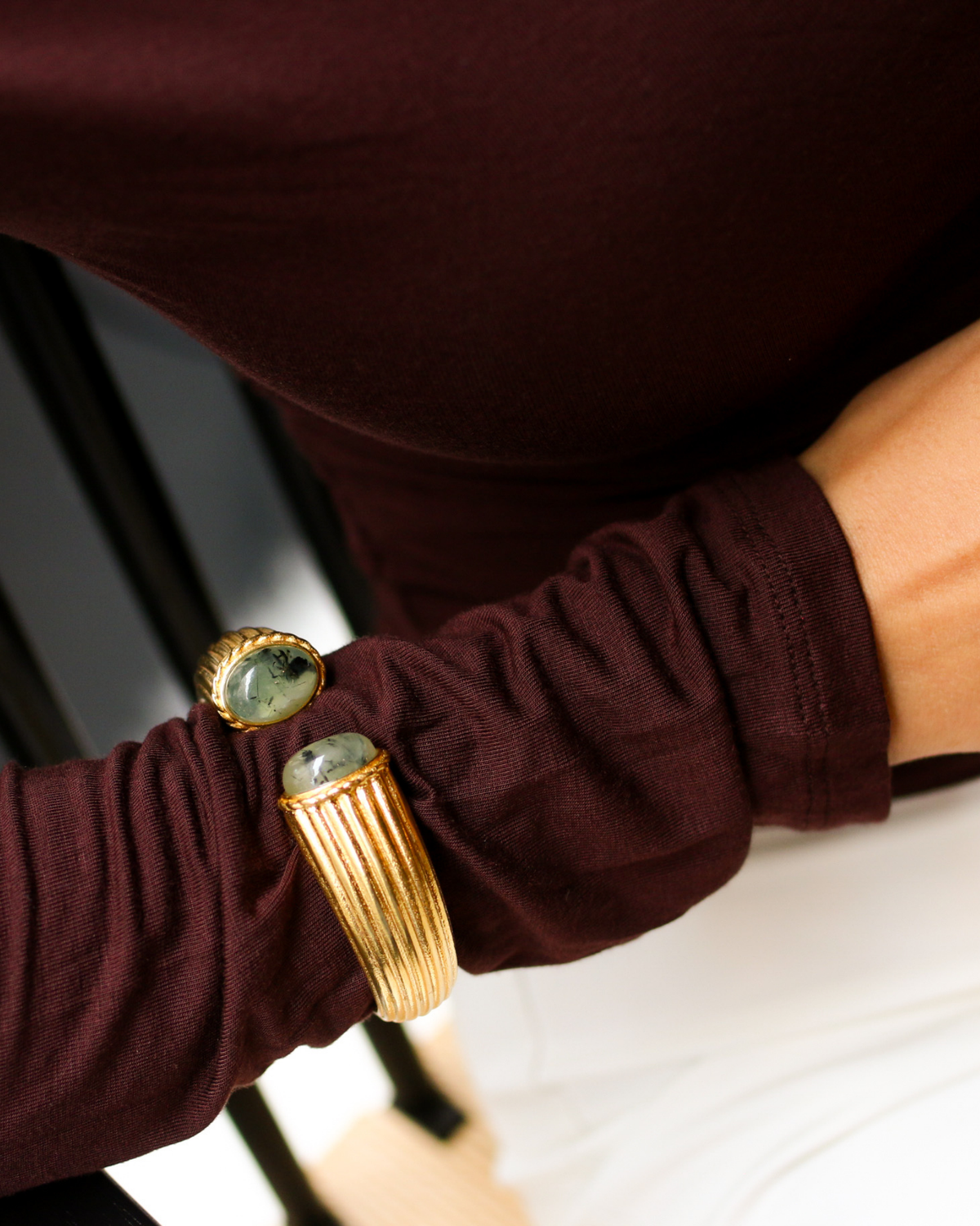 Elegant gemstone cuff styling