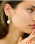 Elegant pearl earrings side profile