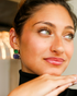 Modern gemstone earrings editorial look