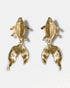 Koi fish statement earrings in gold-tone finish