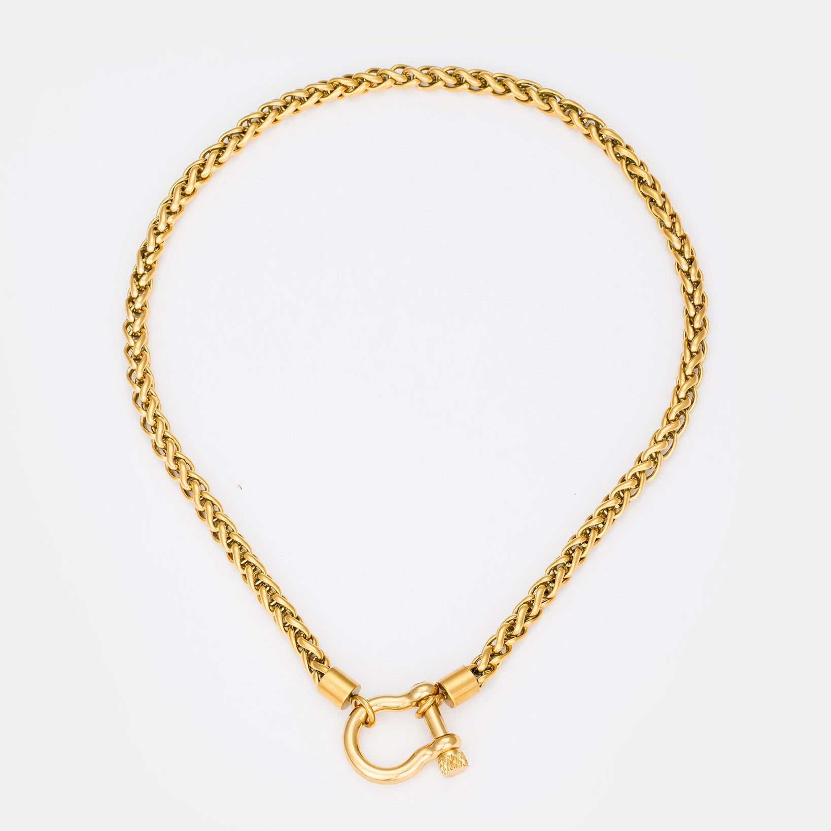 Gold chain necklace with statement toggle clasp