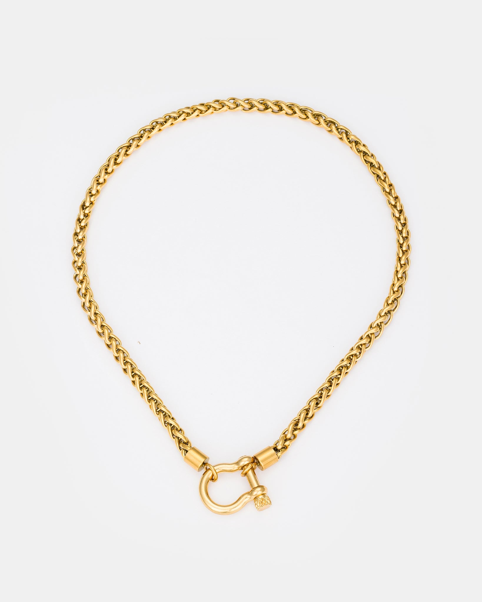 Gold chain necklace with statement toggle clasp