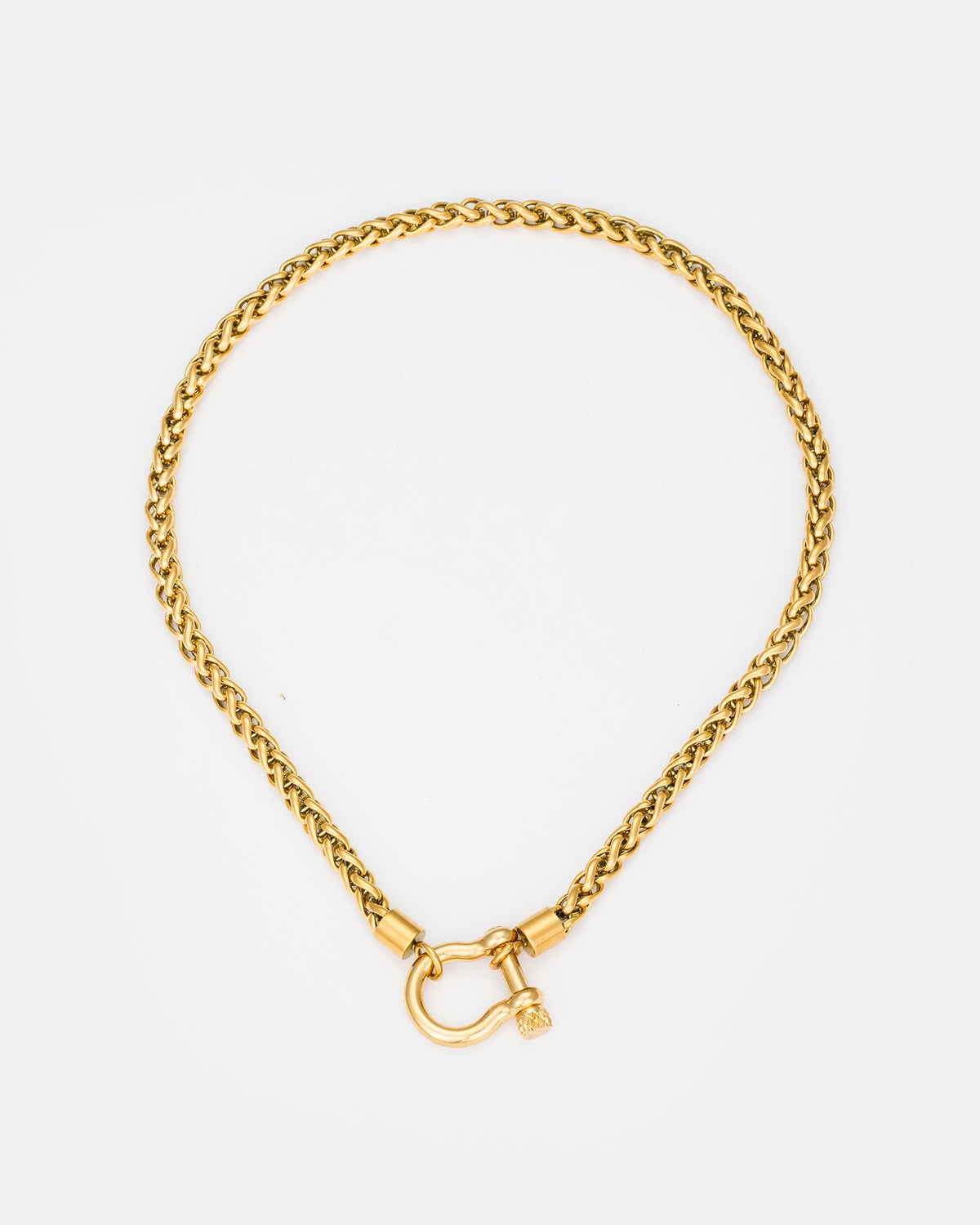 Gold chain necklace with statement toggle clasp