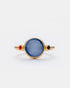 Sapphire Sky Cat's Eye adjustable ring with blue cat eye gemstone and zircon accents