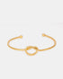 Gold-plated knot bangle bracelet with minimalist design