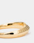 Close-up side view of Inscribed Minimalist cuff showcasing the sleek adjustable design