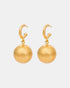Textured gold sphere drop earrings in 18K gold plated brass