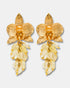 Citrine orchid earrings with natural citrine gemstones and 18k gold-plated floral design