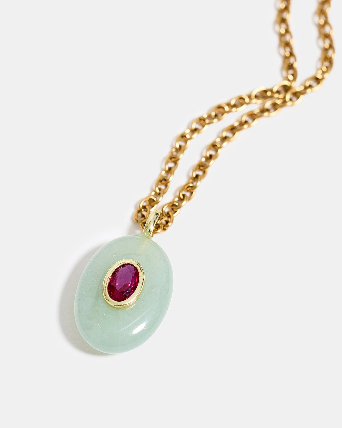Solena Aventurine Oval Pendant Necklace