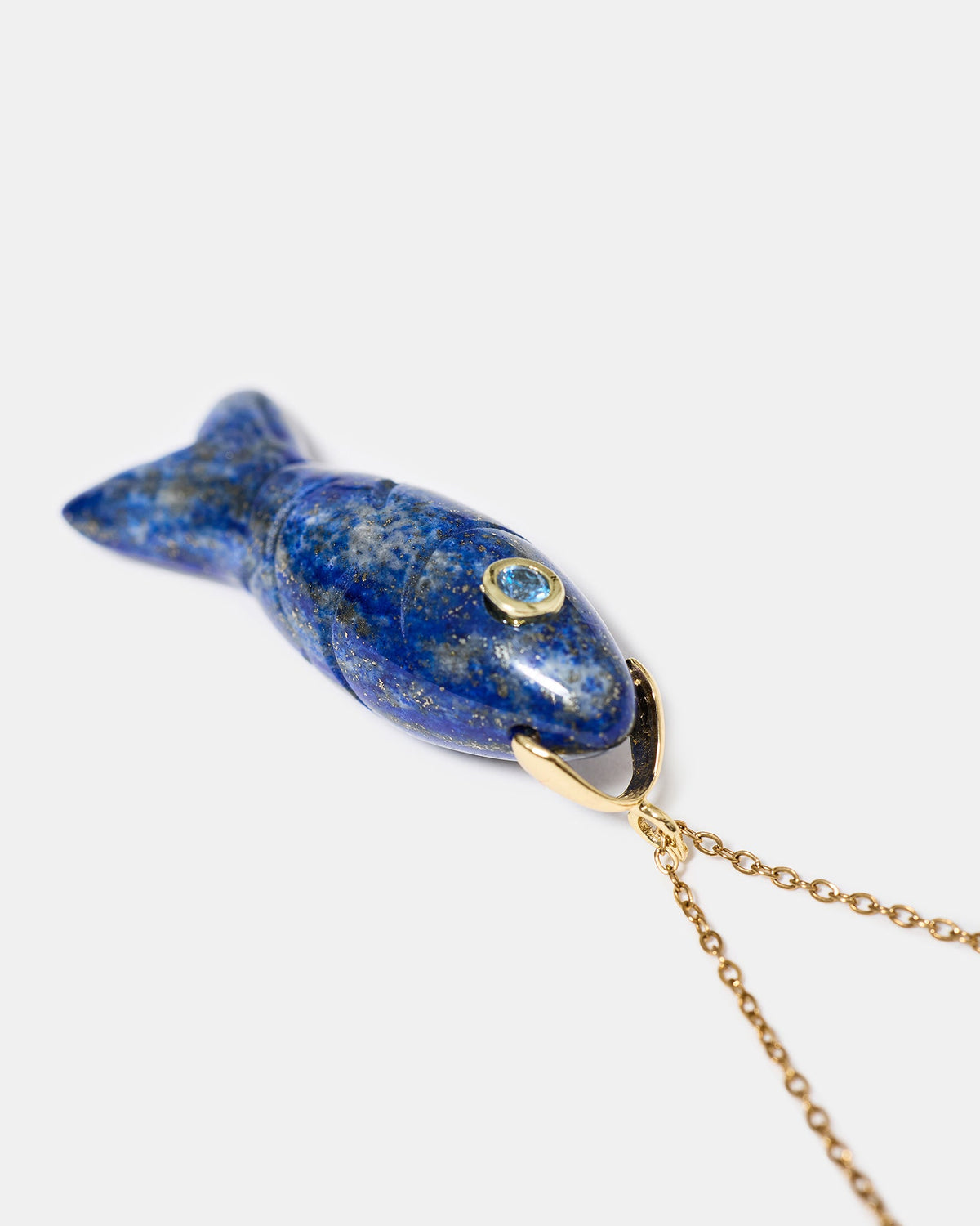 Lapis Lazuli Fish Pendant Necklace