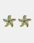 Green zircon starfish stud earrings