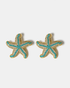 Turquoise zircon starfish stud earrings